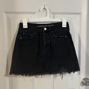 American Eagle Outfitters Distressed Black Mini Skirt